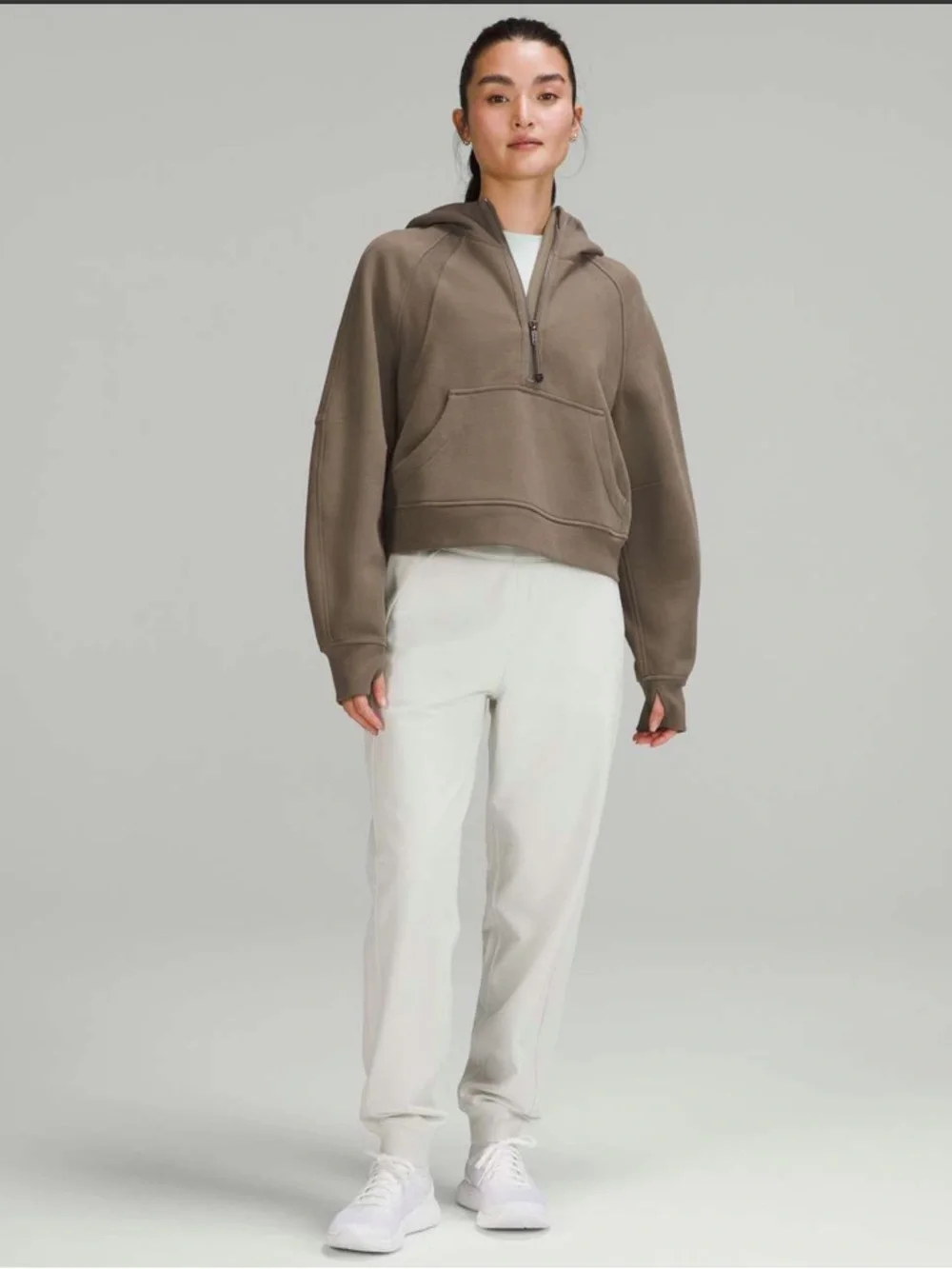 lululemon athletica Scuba Oversized Half‑Zip Hoodie - Nomad Brown - Picture 3 of 8